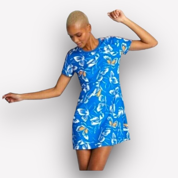 ADIDAS FARM RIO BUTTERFLY ROYAL BLUE THREE STRIPE ROYAL BLUE DRESS RAINBOW PRIDE - Picture 4 of 11